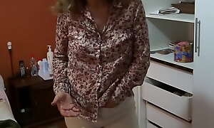 Old woman acquiesces just about enactment off not far from show for stepson so that guy masturbates coupled with cums