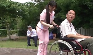 Subtitled bizarre japanese half unfurnished caregiver out like a light